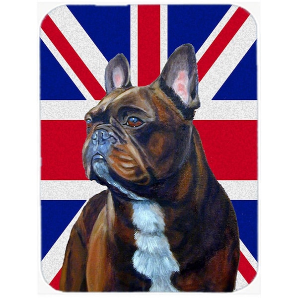 Carolines Treasures French Bulldog With English Union Jack British Flag Glass Cutting Board - Large - LH9492LCB
