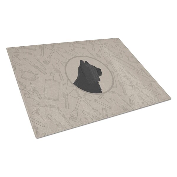 Carolines Treasures Skye Terrier in the Kitchen Glass Cutting Board Large - CK2211LCB
