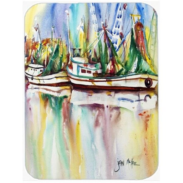 Carolines Treasures Carolines Treasures JMK1156LCB Ocean Springs Shrimp Boats Glass Cutting Board; Large - JMK1156LCB