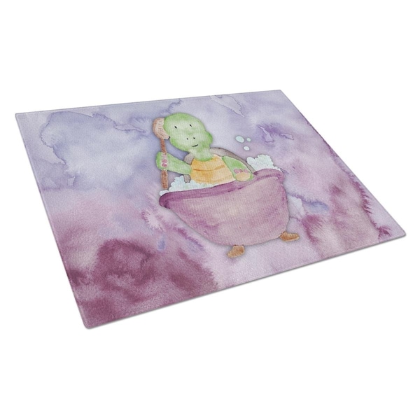 Carolines Treasures Turtle Bathing Watercolor Glass Cutting Board Large - BB7344LCB