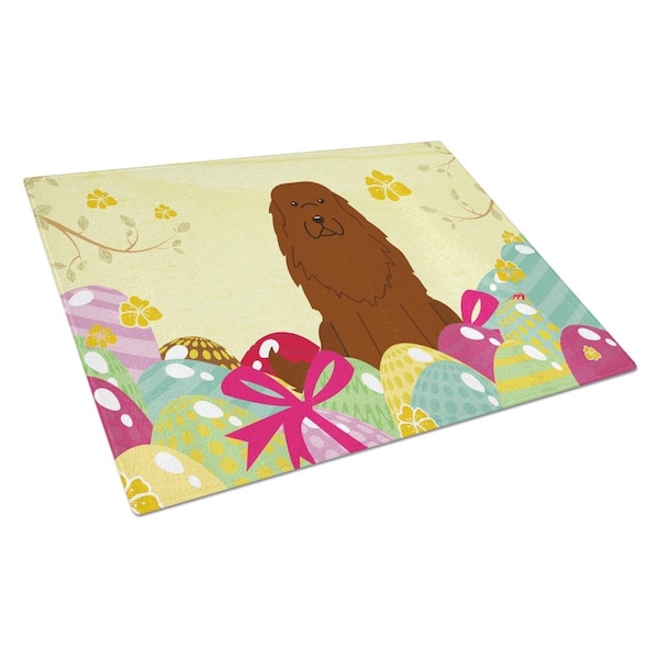 Carolines Treasures Easter Eggs Caucasian Shepherd Dog Glass Cutting Board Large - BB6050LCB
