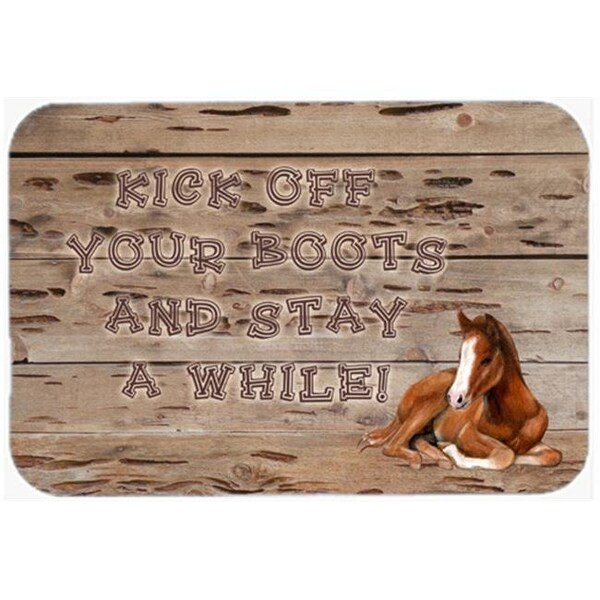 Carolines Treasures Carolines Treasures SB3064LCB Kick Off Your Boots And Stay A While Glass Cutting Board - Large - SB3064LCB