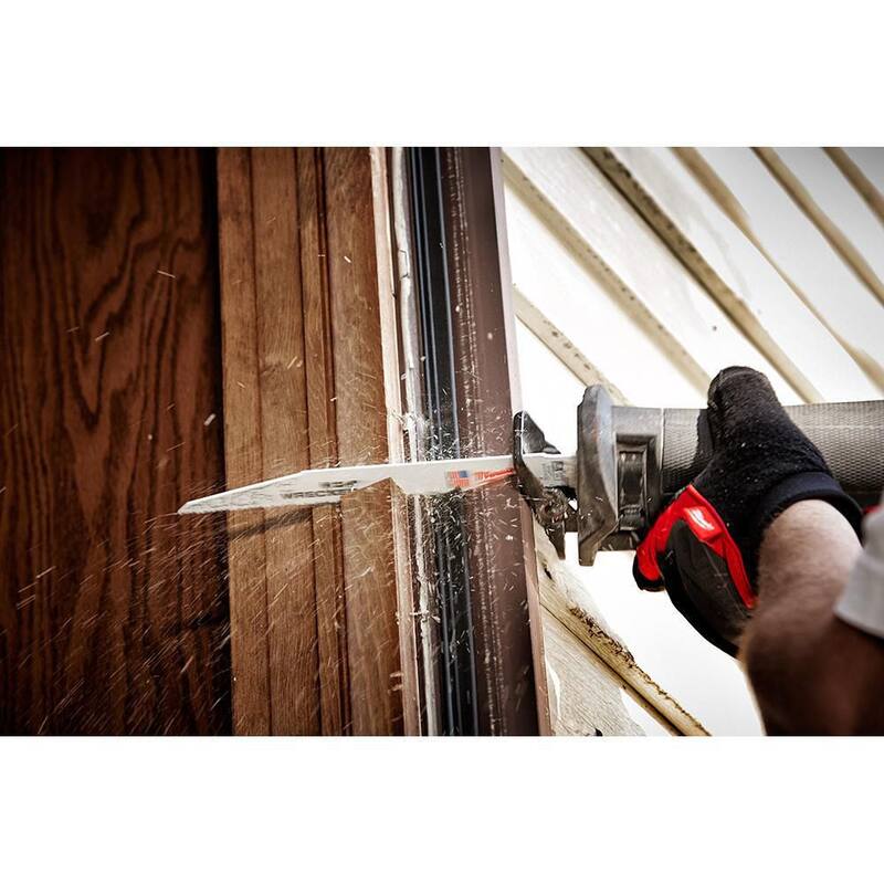 Milwaukee 12 pulgadas 7/11 dientes por pulgada Wrecker Demolition Multi-Material Cutting Sawzall Hojas de sierra reciproca (paquete de 5) - 48-00-5711