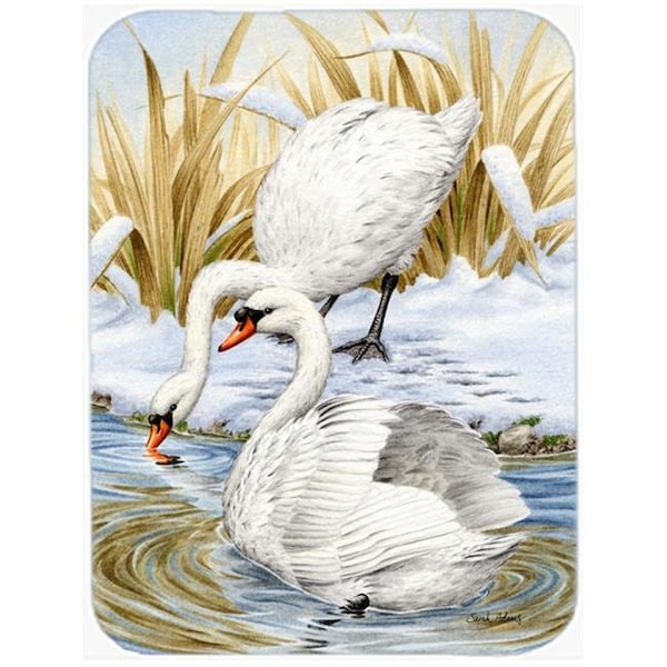 Carolines Treasures Carolines Treasures ASA2061LCB White Swans Glass Cutting Board; Large - ASA2061LCB