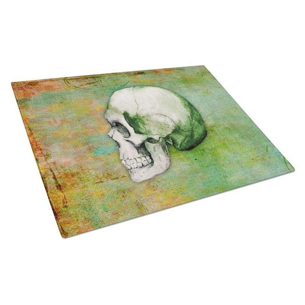 Carolines Treasures Carolines Treasures BB5122LCB Day of the Dead Green Skull Glass Cutting Board; Large - BB5122LCB