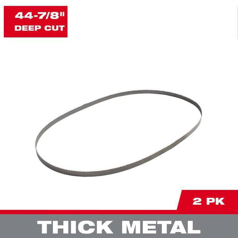 Milwaukee 44-7/8 pulgadas 10/14 TPI hojas de sierra de banda portátil de corte profundo bi-metal (paquete de 2) para M18 FUEL/Con cable - 48-39-0554