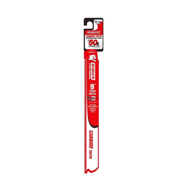 DIABLO 9 in. 8 TPI Steel Demon Carbide Reciprocating Saw Blade para corte en metal grueso - DS0908CF