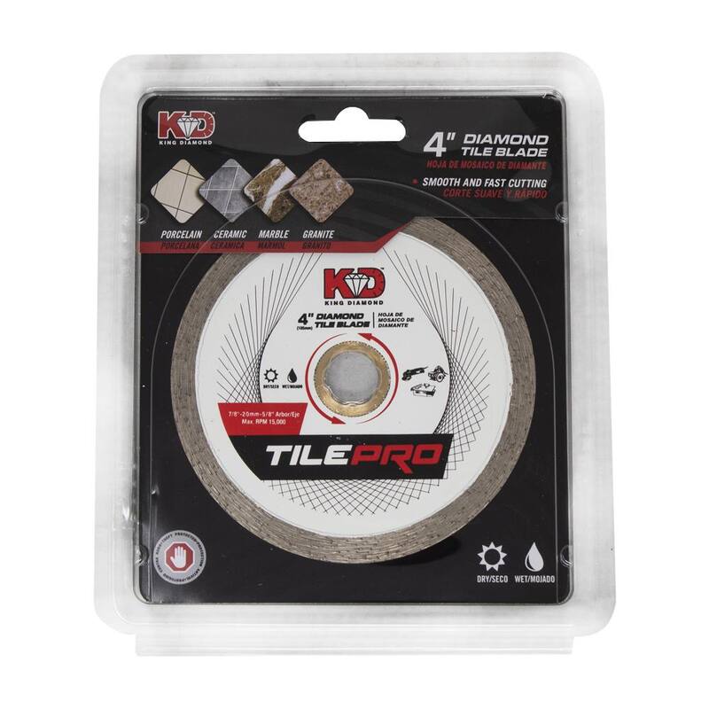 Hoja de sierra circular de diamante de 4 pulgadas con borde continuo - CTD40S8 de KING DIAMOND