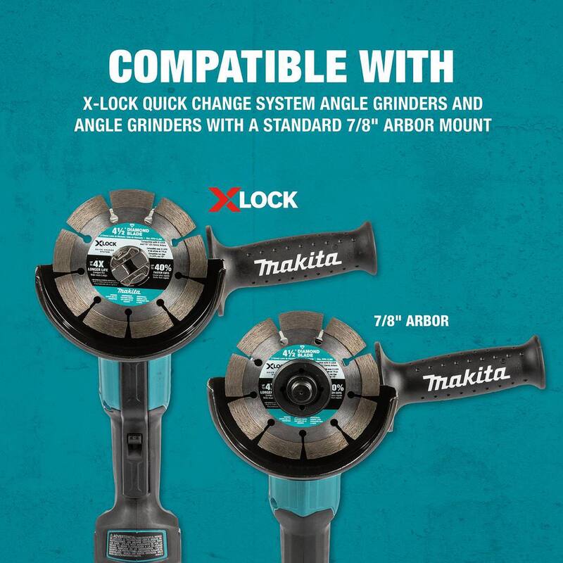 Disco de Diamante de Borde Continuo de 4-1/2 pulgadas para Corte de Cerámica y Granito - E-07397 de Makita X-LOCK