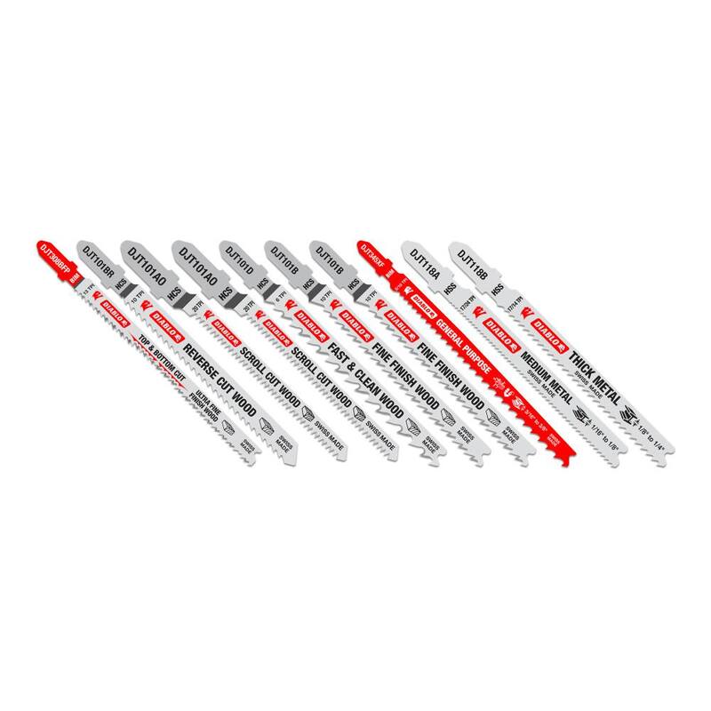 Set de cuchillas para sierra de calar en forma de T DIABLO (10 piezas) - DJT10S