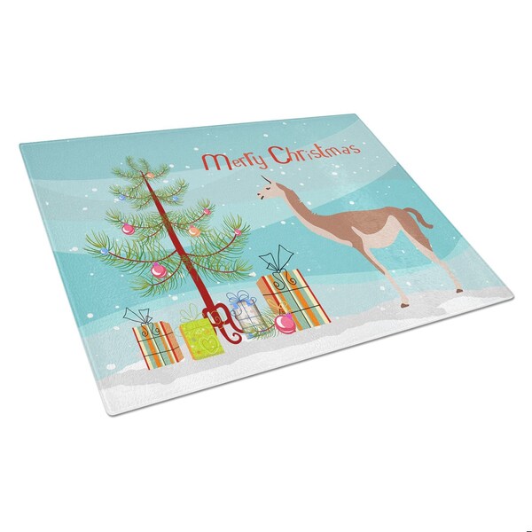 Carolines Treasures Guanaco Christmas Glass Cutting Board - Large - BB9288LCB