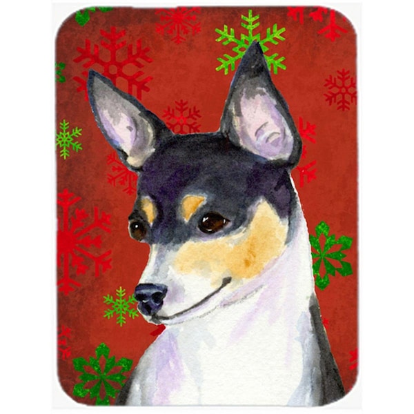 Carolines Treasures Chihuahua Red and Green Snowflakes Holiday Christmas Glass Cutting Board - Large- 15 H x 12 L in. - SS4725LCB