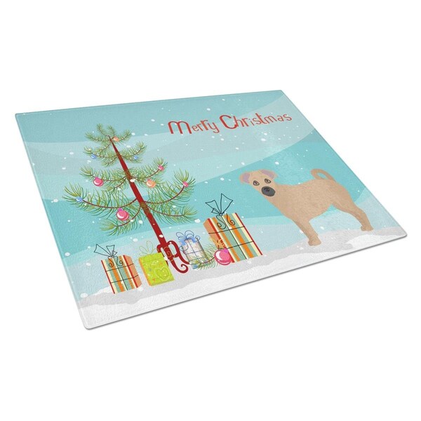 Carolines Treasures Tan Jug Christmas Tree Glass Cutting Board Large - CK3845LCB