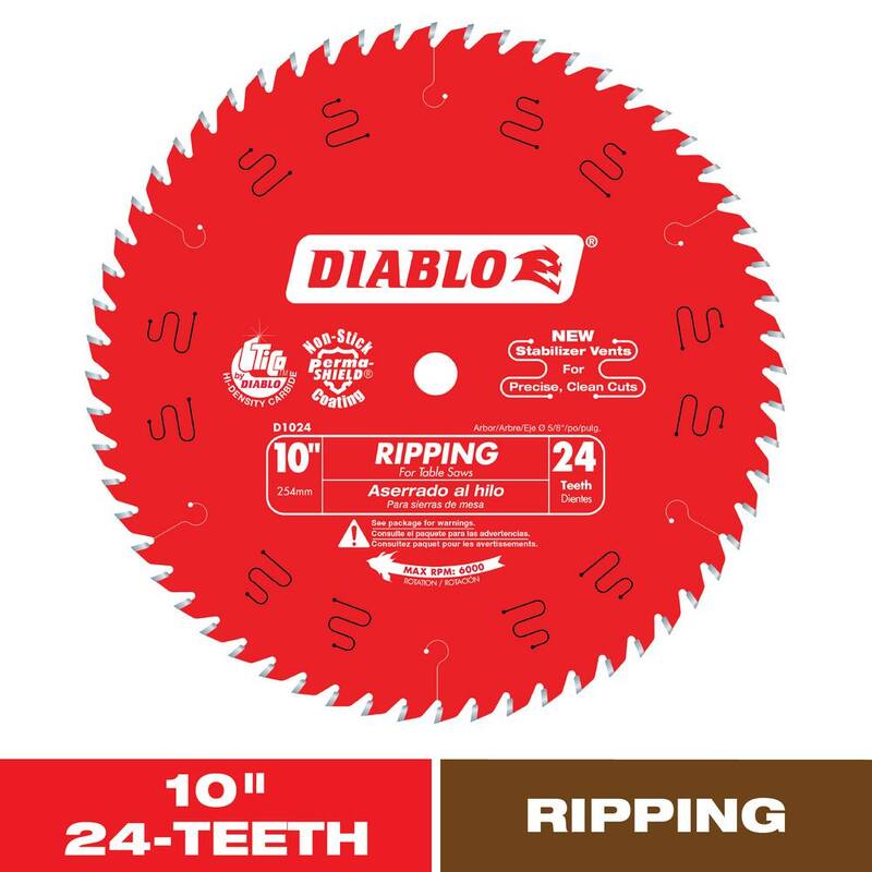 DIABLO 10in. x 24 dientes Hoja de sierra circular para madera - D1024X