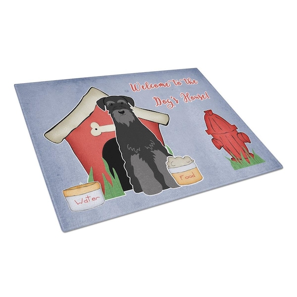 Carolines Treasures Dog House Collection Standard Schnauzer Black Glass Cutting Board, Large - BB2786LCB