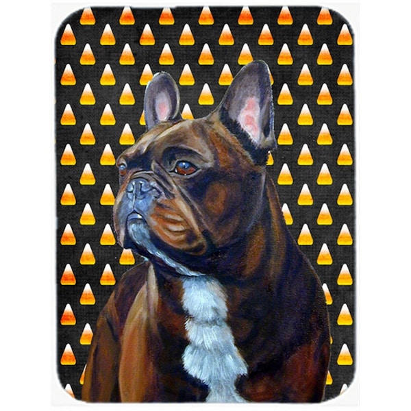 Carolines Treasures French Bulldog Candy Corn Halloween Portrait Glass Cutting Board - Large - LH9081LCB