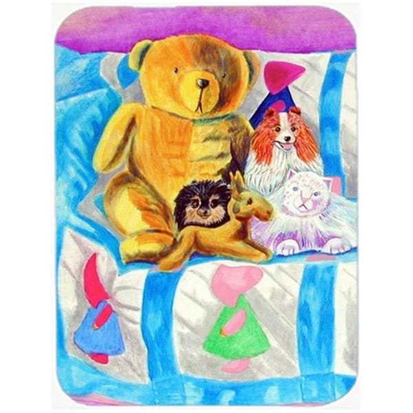 Carolines Treasures Party Poms on the couch Pomeranian Glass Cutting Board - Large- 15 x 12 in. - 7102LCB