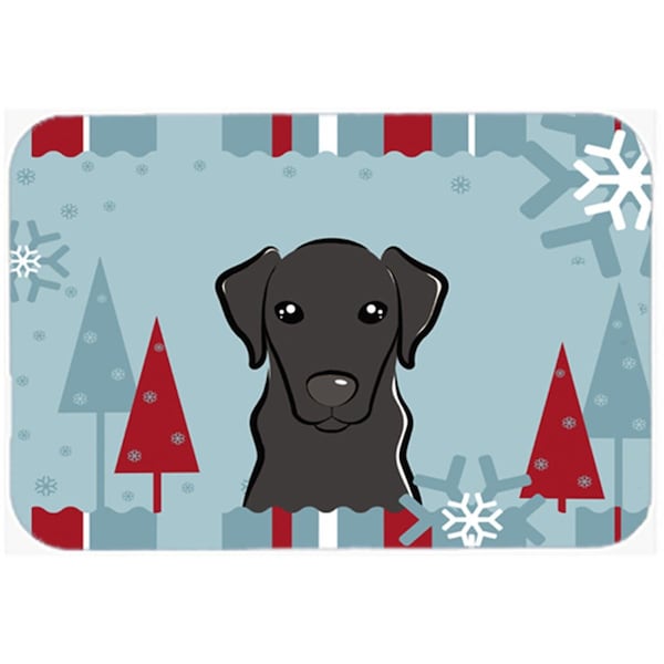 Carolines Treasures BB1731LCB Winter Holiday Black Labrador Glass Cutting Board, Large - BB1731LCB