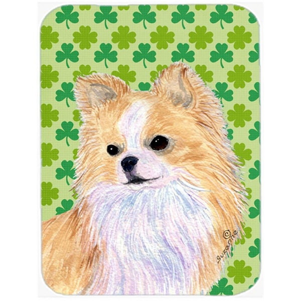 Carolines Treasures Chihuahua St. Patricks Day Shamrock Portrait Glass Cutting Board- Large - SS4404LCB