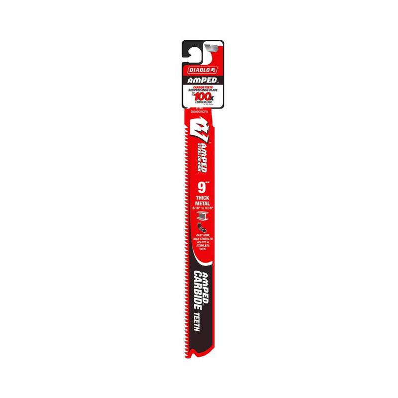 DIABLO 9 pulgadas. 8 TPI AMPED Steel Demon Carbide Teeth Hoja de sierra reciproca para metal grueso - DS0908CFA