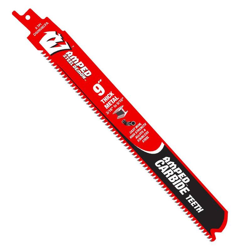 DIABLO 9 pulgadas. 8 TPI AMPED Steel Demon Carbide Teeth Hoja de sierra reciproca para metal grueso - DS0908CFA