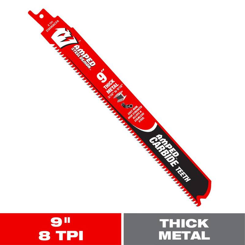 DIABLO 9 pulgadas. 8 TPI AMPED Steel Demon Carbide Teeth Hoja de sierra reciproca para metal grueso - DS0908CFA