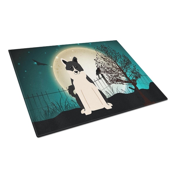 Carolines Treasures Halloween Scary Russo-European Laika Spitz Glass Cutting Board, Large - BB2219LCB