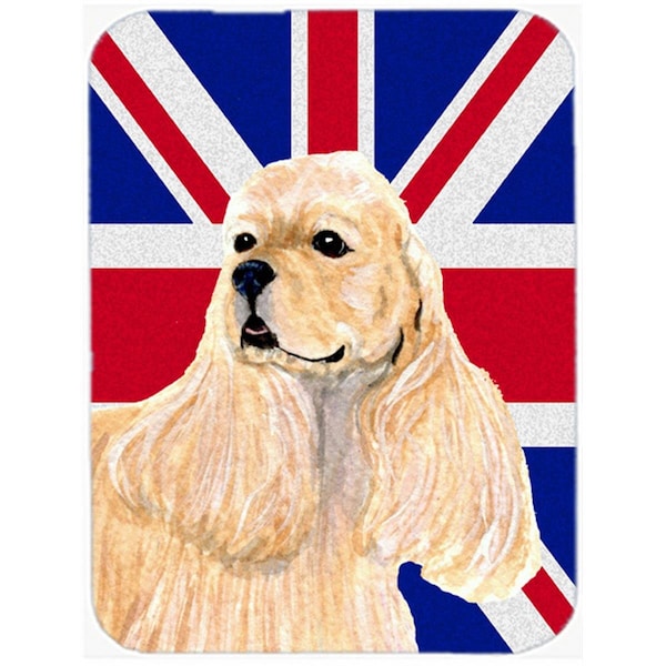 Carolines Treasures Cocker Spaniel Buff With English Union Jack British Flag Glass Cutting Board - Large - SS4964LCB