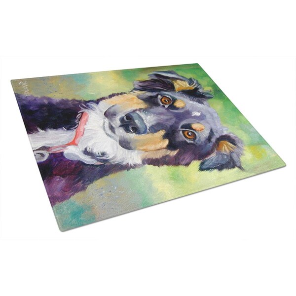 Carolines Treasures English Shepherd Glass Cutting Board Large - 7373LCB