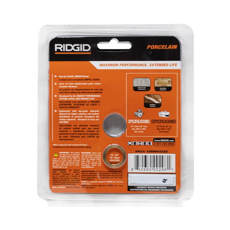 RIDGID 4.5 in. Disco de Diamante para Porcelanato de Rin Continuo - HD-CJ45P