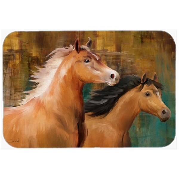 Carolines Treasures Carolines Treasures PTW2021LCB Horse Duo Glass Cutting Board; Large - PTW2021LCB