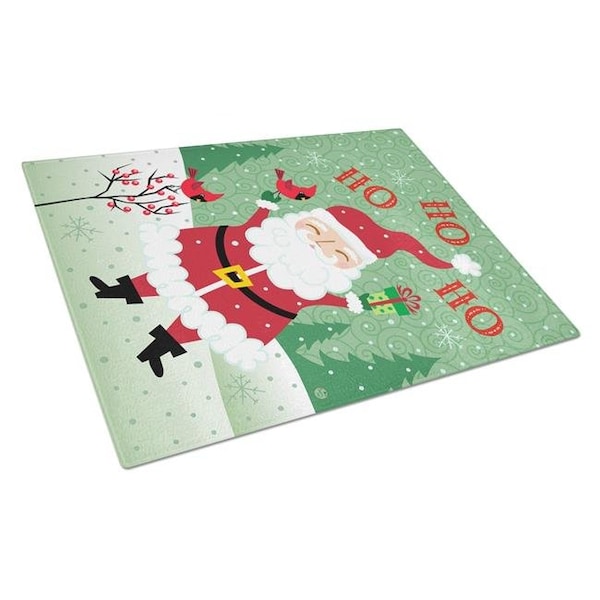 Carolines Treasures Carolines Treasures VHA3016LCB Merry Christmas Santa Claus Ho Ho Ho Glass Cutting Board - Large - VHA3016LCB