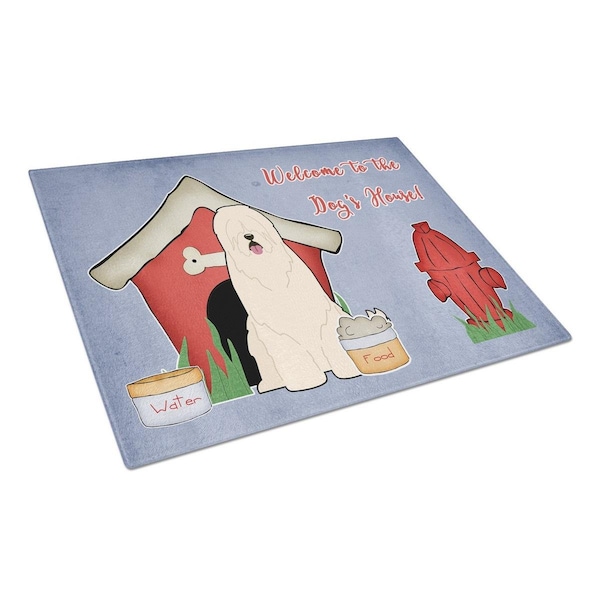 Carolines Treasures Dog House Collection South Russian Sheepdog Glass Cutting Board, Large - BB2778LCB