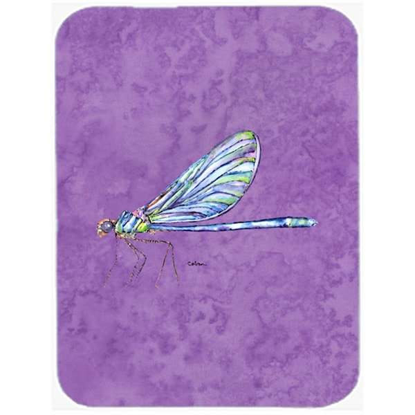 Carolines Treasures 8865LCB Dragonfly On Purple Glass Cutting Board - Large - 8865LCB