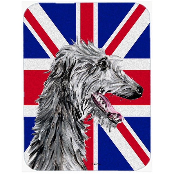 Carolines Treasures Scottish Deerhound With English Union Jack British Flag Glass Cutting Board - Large - SC9871LCB