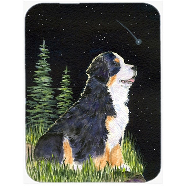 Carolines Treasures 12 x 15 in. Starry Night Bernese Mountain Dog Glass Cutting Board- Large - SS8468LCB
