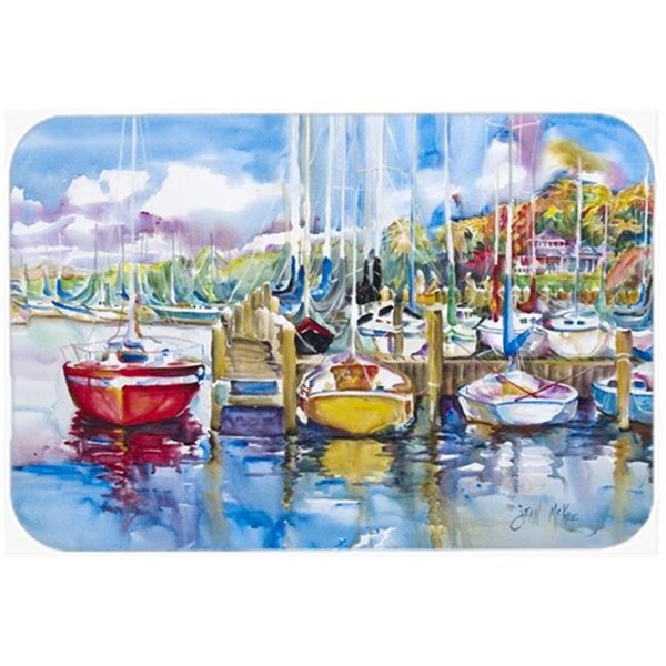 Carolines Treasures Carolines Treasures JMK1063LCB Paradise Yacht Club Sailboats Glass Cutting Board; Large - JMK1063LCB