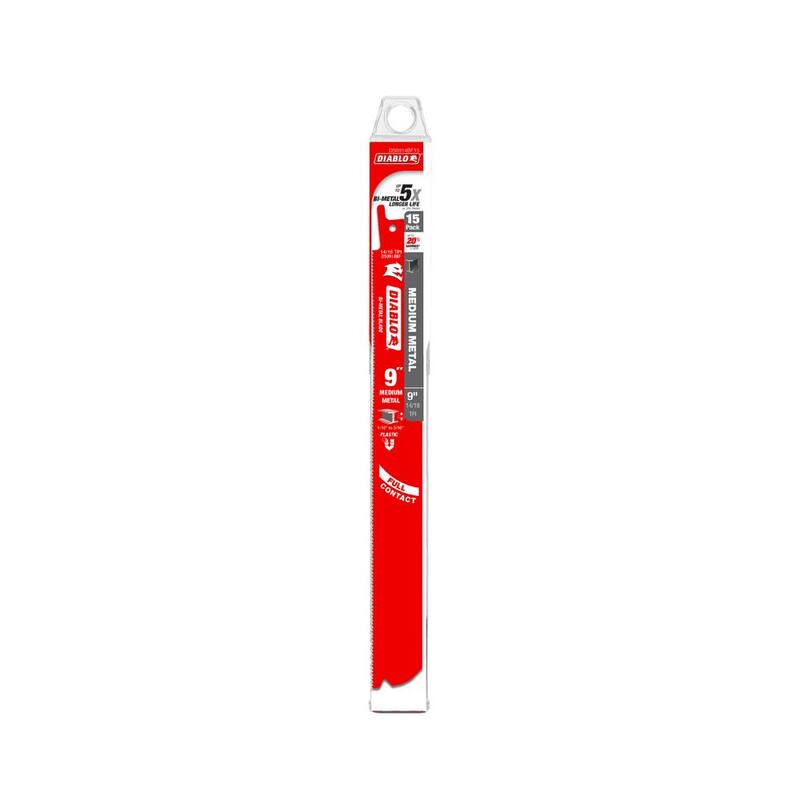DIABLO 9 pulgadas 14/18 TPI Hojas de Sierra Recíproca Bimetálicas para Metal Mediano - DS0914BF15