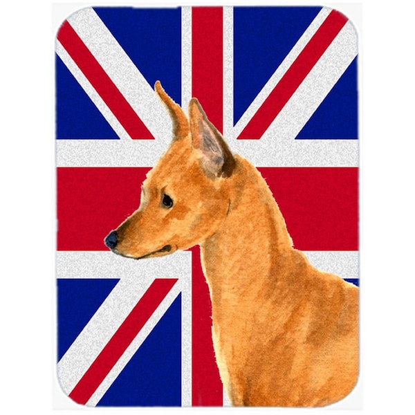 Carolines Treasures Min Pin With English Union Jack British Flag Glass Cutting Board - Large - SS4908LCB