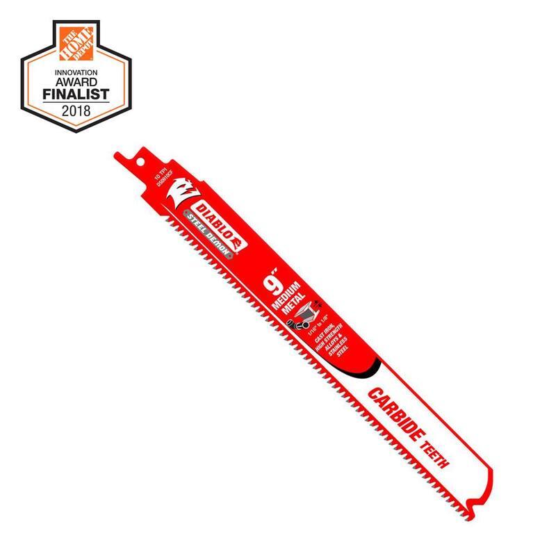 DIABLO 9 pulgadas 10 TPI Steel Demon Carbide Teeth Hojas de sierra reciprocante para metal mediano (paquete de 3) - DS0910CF3