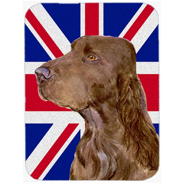 Carolines Treasures Field Spaniel With English Union Jack British Flag Glass Cutting Board - Large - SS4967LCB