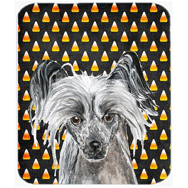 Carolines Treasures 15 X 12 In. Chinese Crested Halloween Candy Corn Glass Cutting Board Large Size - SC9536LCB