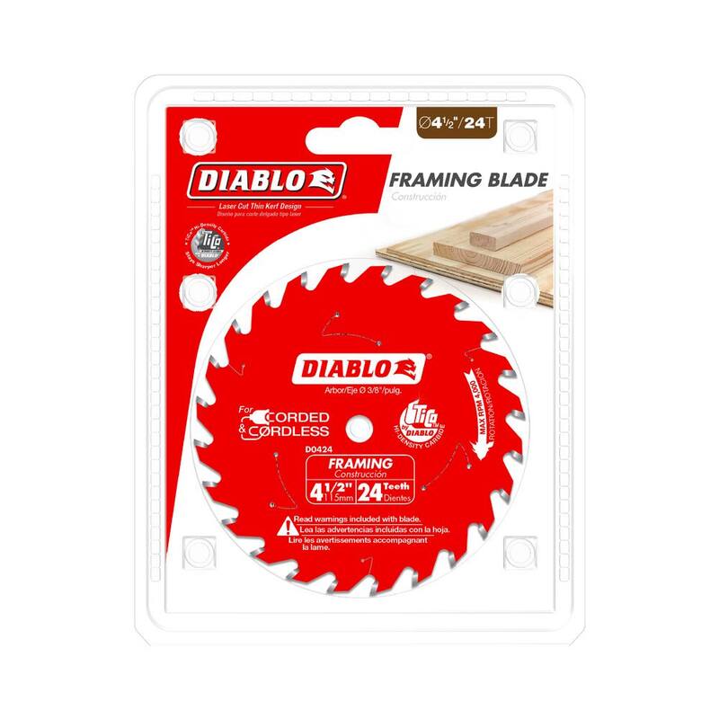 DIABLO 4-1/2 pulgadas x 24 dientes Sierra circular para marcos y molduras para madera - D0424X