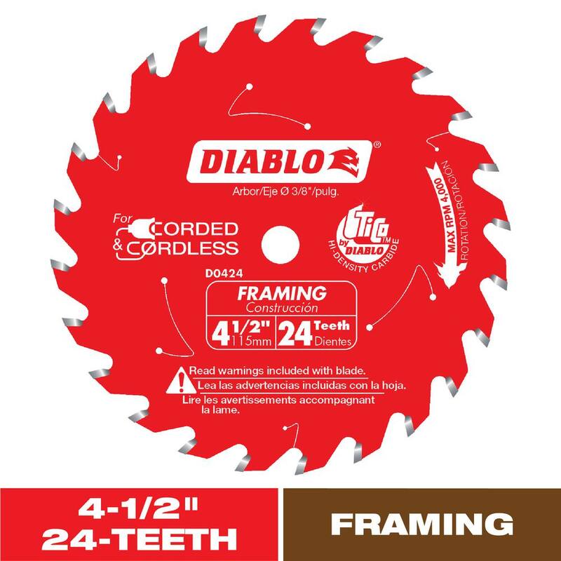 DIABLO 4-1/2 pulgadas x 24 dientes Sierra circular para marcos y molduras para madera - D0424X