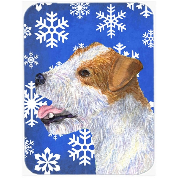 Carolines Treasures Jack Russell Terrier Winter Snowflakes Holiday- Glass Cutting Board - Large - SS4642LCB