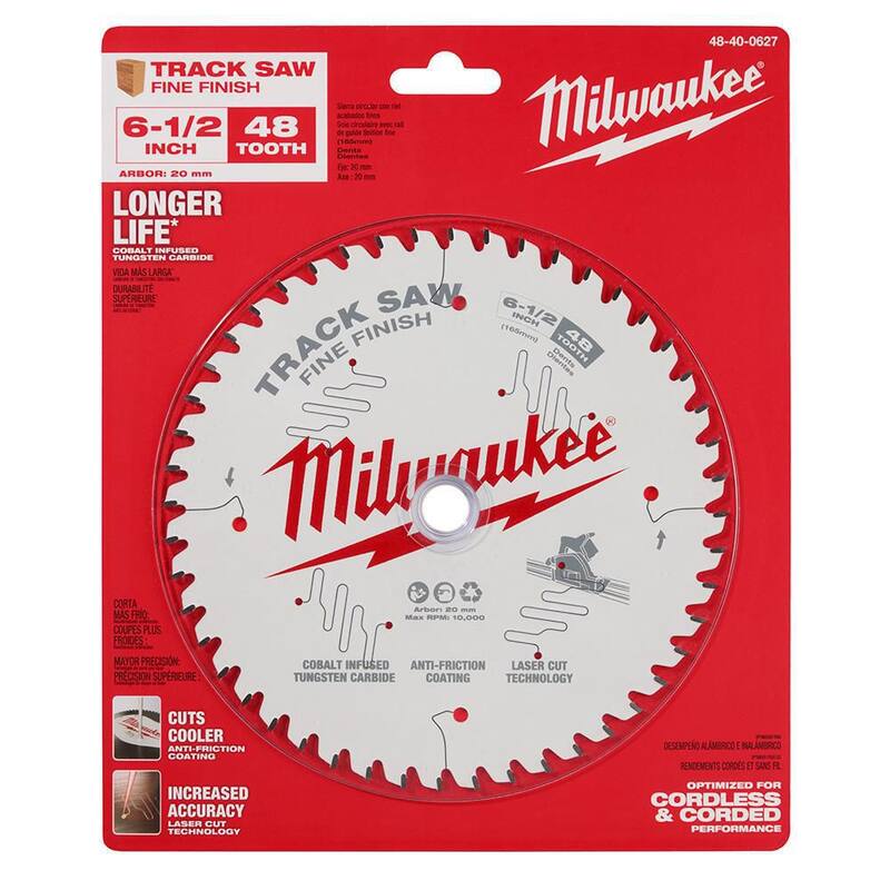 Hoja de sierra para riel de acabado fino de 48 dientes de Milwaukee de 6-1/2 pulgadas (1 paquete) - 48-40-0627
