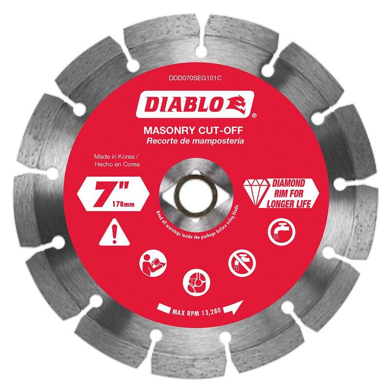DIABLO Hoja de Diamante de 7 pulgadas con Borde Segmentado para Corte en Albañilería - DDD070SEG101C
