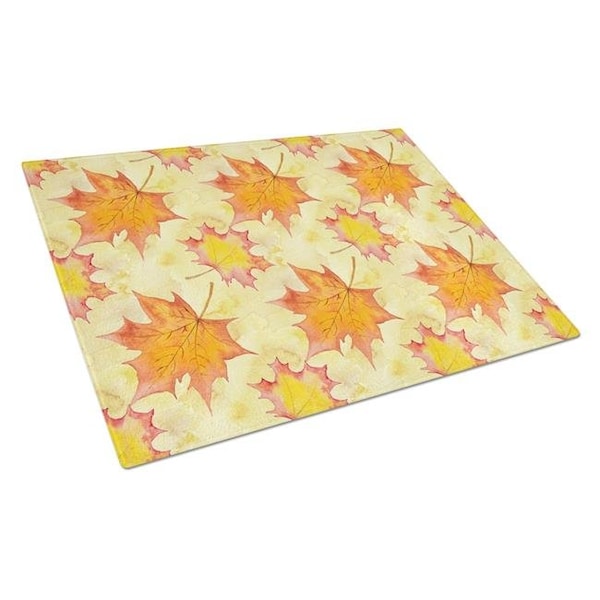 Carolines Treasures Carolines Treasures BB7496LCB Fall Leaves Scattered Glass Cutting Board; Large - BB7496LCB