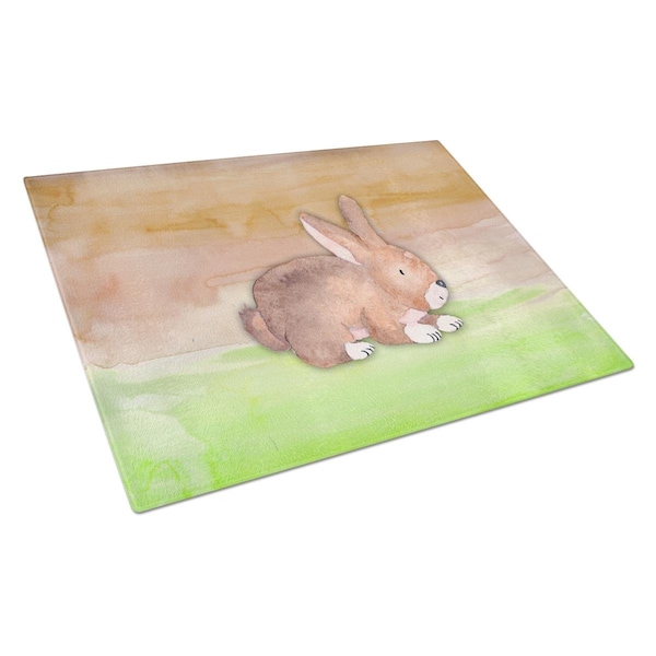 Carolines Treasures Rabbit Watercolor Glass Cutting Board Large - BB7410LCB