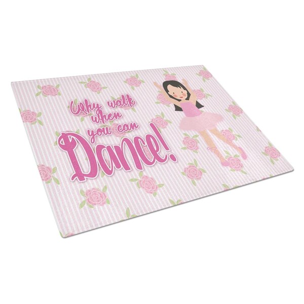 Carolines Treasures Ballet Long Dark Hair Glass Cutting Board Large - BB5388LCB
